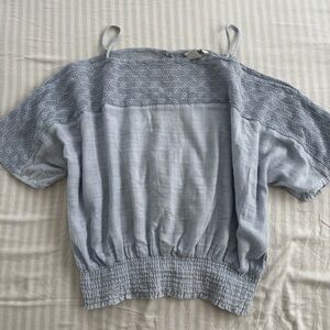 H&M Baby Blue Eyelet Top